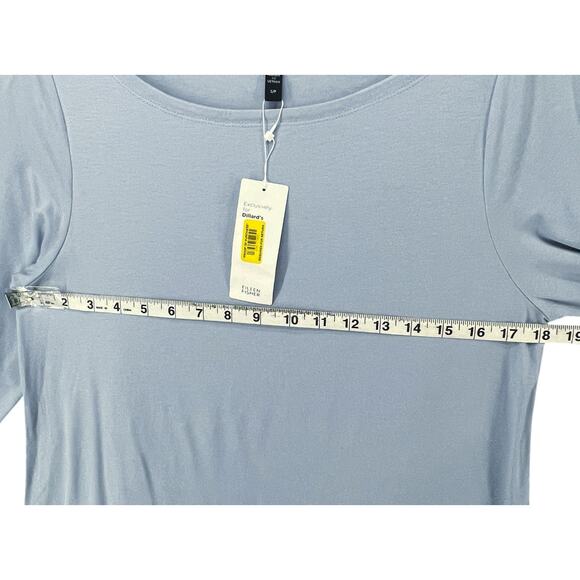 Eileen Fisher Top Womens S Blue Tencel Jersey Boat Neck LongTunic Shirt - Picture 5 of 14